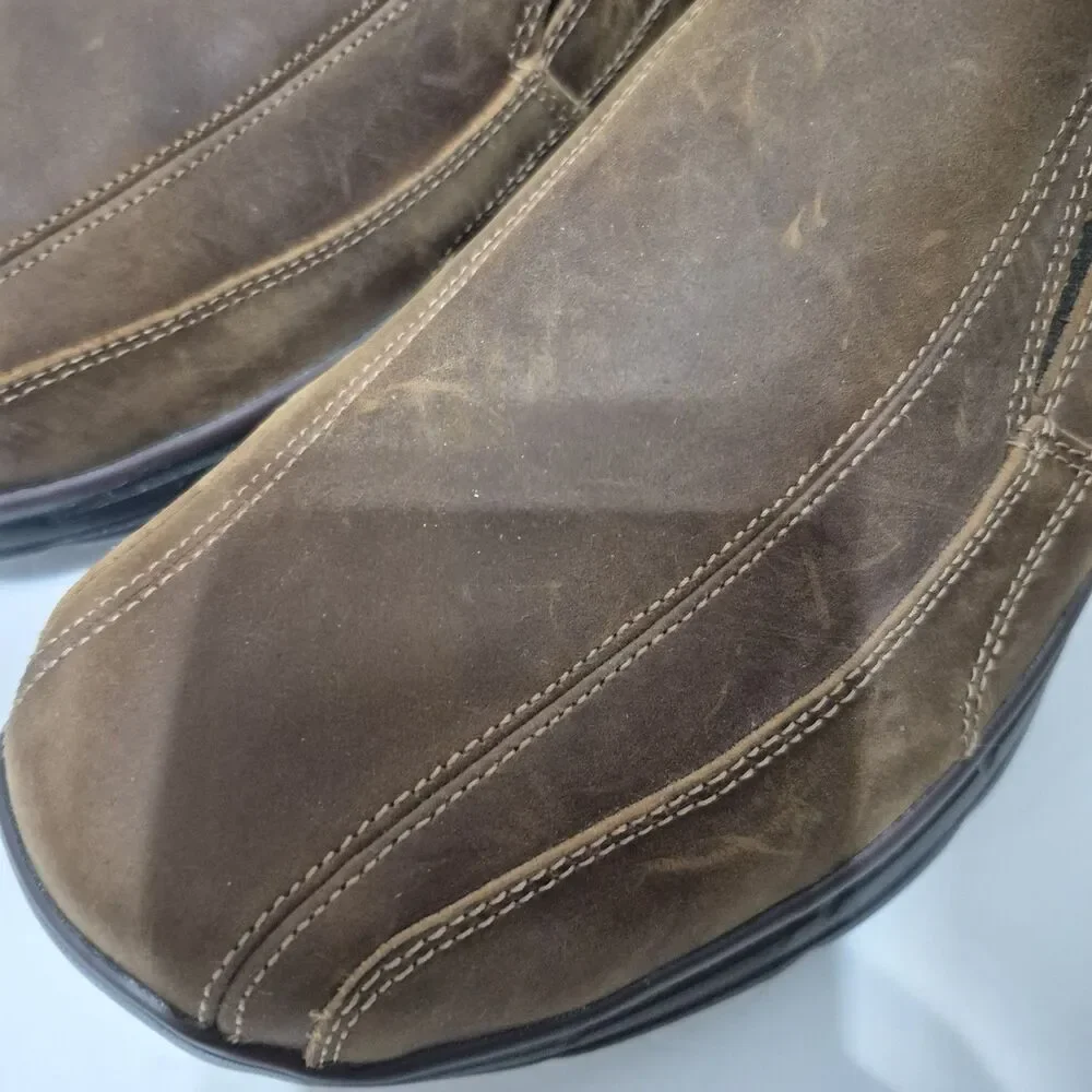Skechers Relaxed Fit Glides Docklands 64503 Men’s Size 12 Brown Leather Loafers